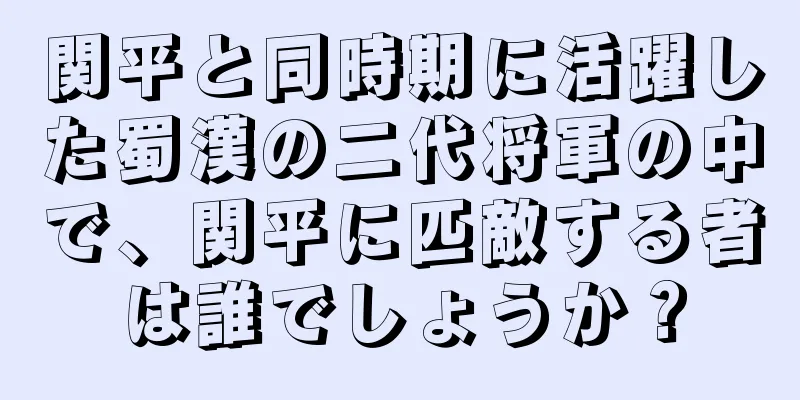 関平と同時期に活躍した蜀漢の二代将軍の中で、関平に匹敵する者は誰でしょうか？