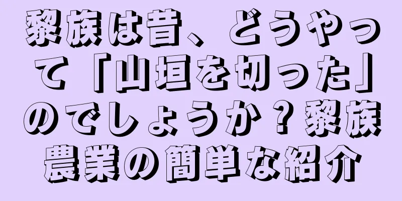 黎族は昔、どうやって「山垣を切った」のでしょうか？黎族農業の簡単な紹介