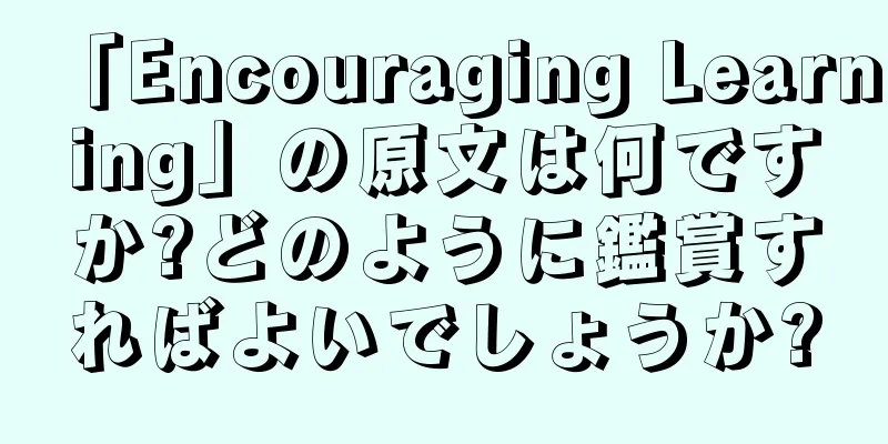 「Encouraging Learning」の原文は何ですか?どのように鑑賞すればよいでしょうか?