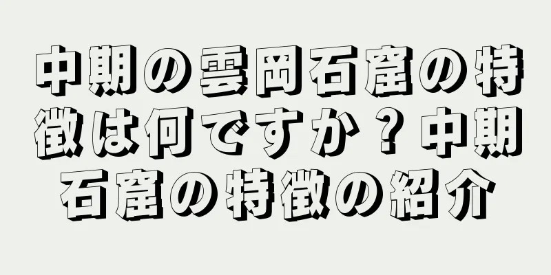 中期の雲岡石窟の特徴は何ですか？中期石窟の特徴の紹介