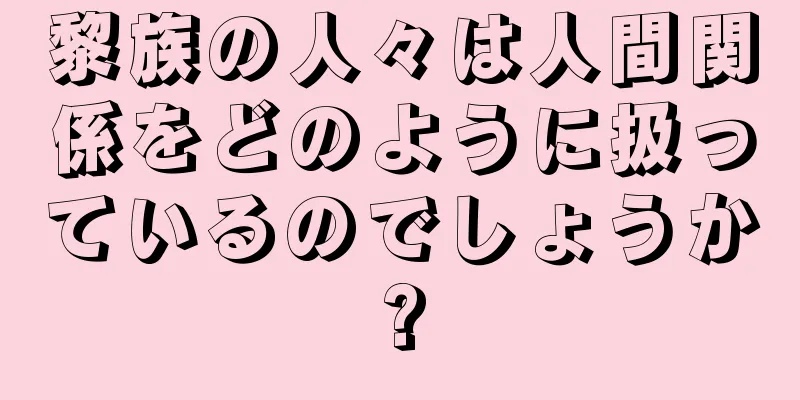 黎族の人々は人間関係をどのように扱っているのでしょうか?