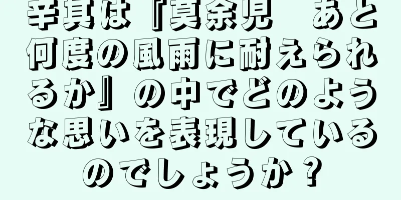 辛其は『莫余児　あと何度の風雨に耐えられるか』の中でどのような思いを表現しているのでしょうか？
