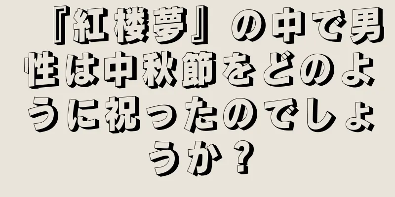 『紅楼夢』の中で男性は中秋節をどのように祝ったのでしょうか？