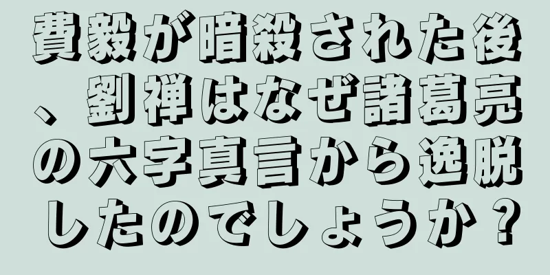 費毅が暗殺された後、劉禅はなぜ諸葛亮の六字真言から逸脱したのでしょうか？