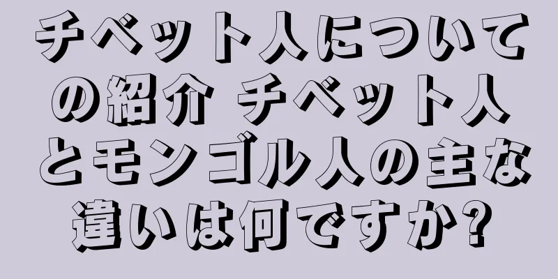 チベット人についての紹介 チベット人とモンゴル人の主な違いは何ですか?