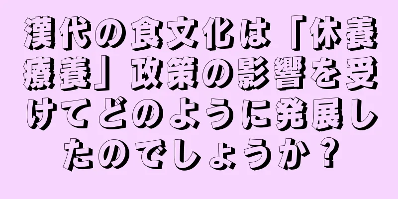 漢代の食文化は「休養療養」政策の影響を受けてどのように発展したのでしょうか？