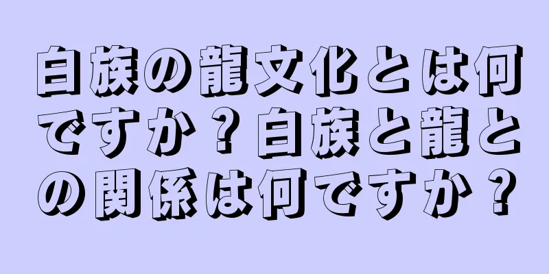 白族の龍文化とは何ですか？白族と龍との関係は何ですか？