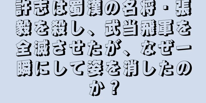 許志は蜀漢の名将・張毅を殺し、武当飛軍を全滅させたが、なぜ一瞬にして姿を消したのか？