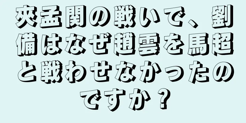 夾孟関の戦いで、劉備はなぜ趙雲を馬超と戦わせなかったのですか？