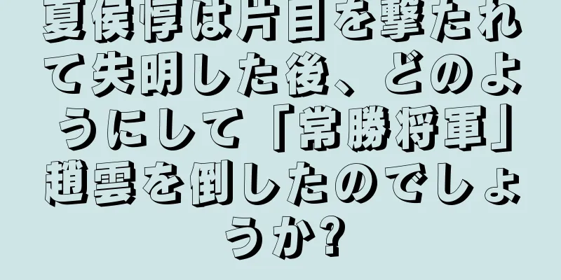 夏侯惇は片目を撃たれて失明した後、どのようにして「常勝将軍」趙雲を倒したのでしょうか?
