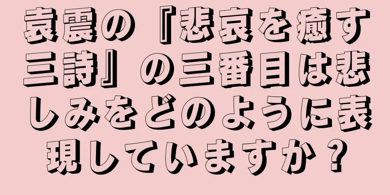 袁震の『悲哀を癒す三詩』の三番目は悲しみをどのように表現していますか？