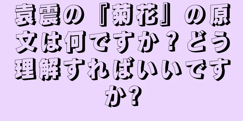 袁震の『菊花』の原文は何ですか？どう理解すればいいですか?
