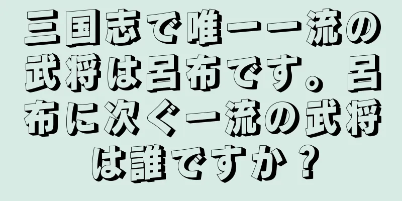 三国志で唯一一流の武将は呂布です。呂布に次ぐ一流の武将は誰ですか？