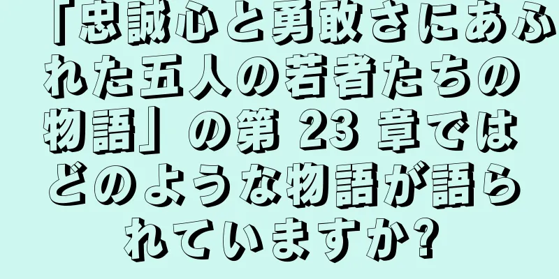 「忠誠心と勇敢さにあふれた五人の若者たちの物語」の第 23 章ではどのような物語が語られていますか?