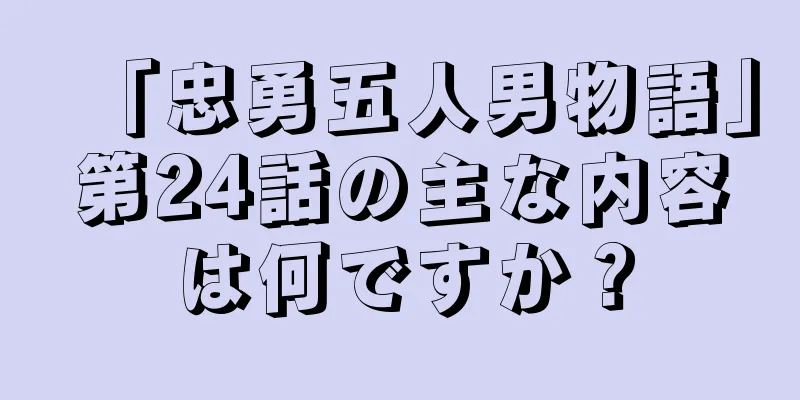 「忠勇五人男物語」第24話の主な内容は何ですか？