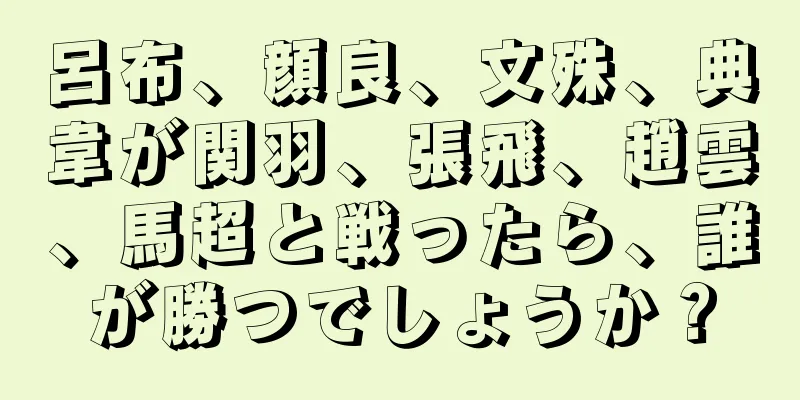 呂布、顔良、文殊、典韋が関羽、張飛、趙雲、馬超と戦ったら、誰が勝つでしょうか？