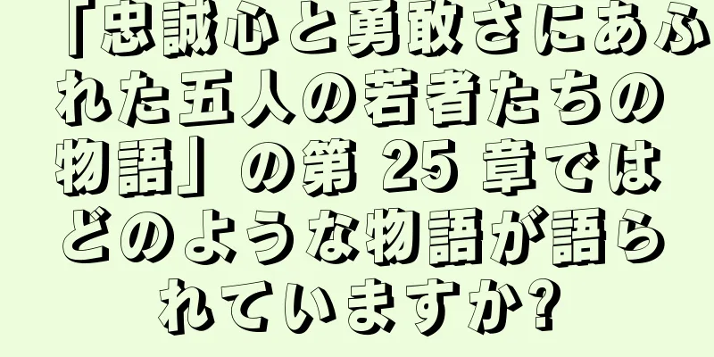 「忠誠心と勇敢さにあふれた五人の若者たちの物語」の第 25 章ではどのような物語が語られていますか?