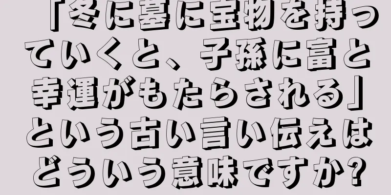 「冬に墓に宝物を持っていくと、子孫に富と幸運がもたらされる」という古い言い伝えはどういう意味ですか?