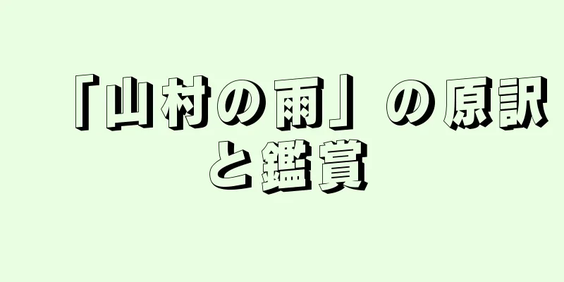「山村の雨」の原訳と鑑賞