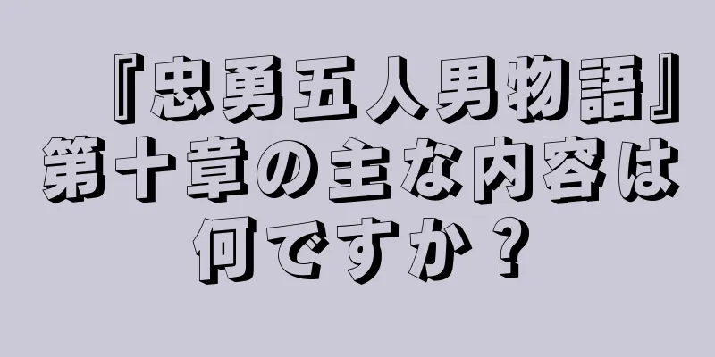『忠勇五人男物語』第十章の主な内容は何ですか？