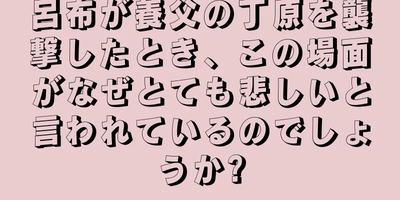 呂布が養父の丁原を襲撃したとき、この場面がなぜとても悲しいと言われているのでしょうか?