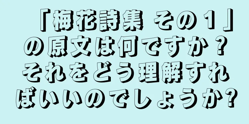 「梅花詩集 その１」の原文は何ですか？それをどう理解すればいいのでしょうか?