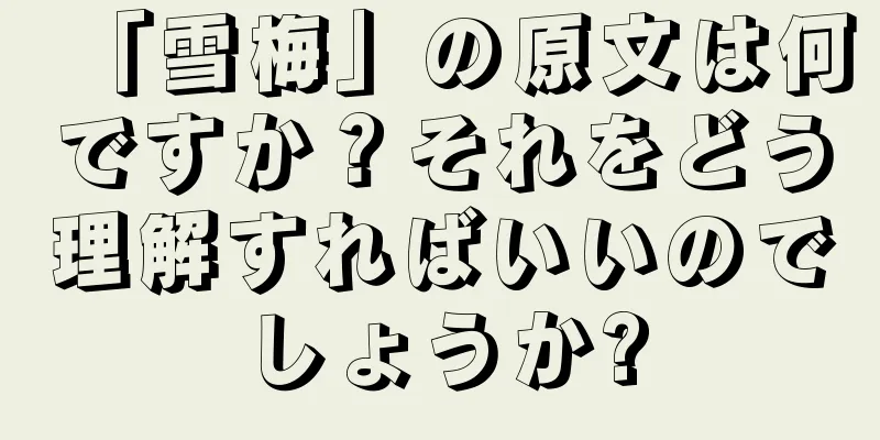「雪梅」の原文は何ですか？それをどう理解すればいいのでしょうか?