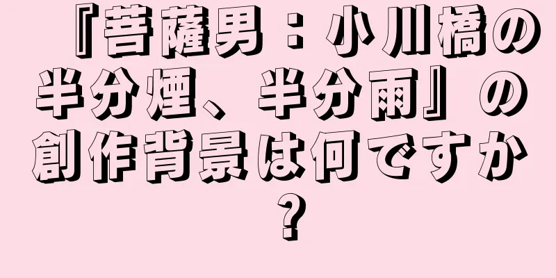 『菩薩男：小川橋の半分煙、半分雨』の創作背景は何ですか？