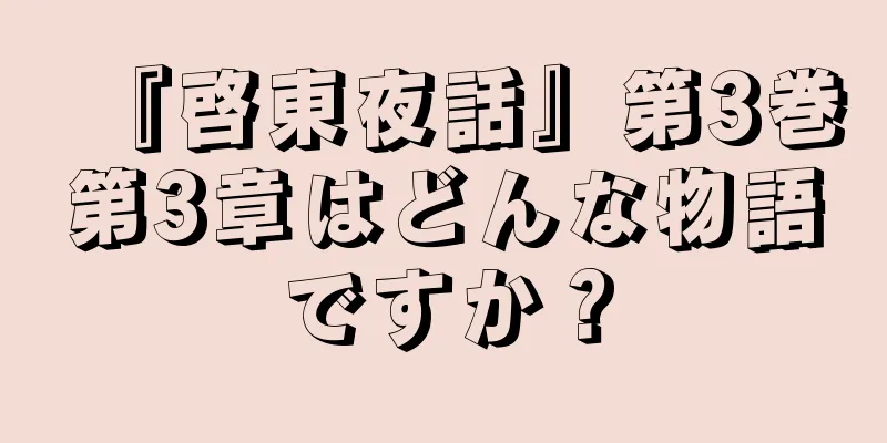 『啓東夜話』第3巻第3章はどんな物語ですか？