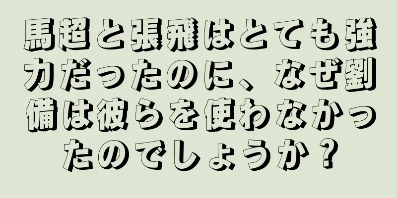 馬超と張飛はとても強力だったのに、なぜ劉備は彼らを使わなかったのでしょうか？