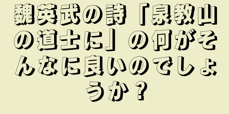 魏英武の詩「泉教山の道士に」の何がそんなに良いのでしょうか？