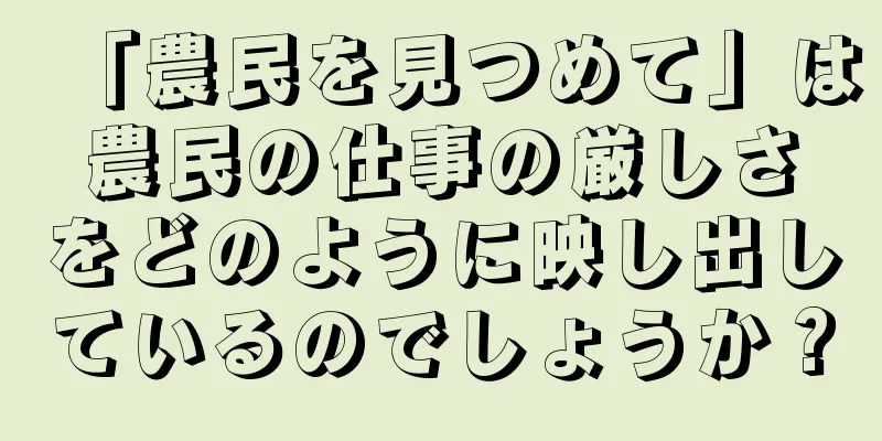 「農民を見つめて」は農民の仕事の厳しさをどのように映し出しているのでしょうか？