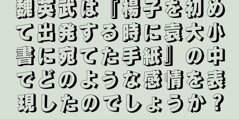 魏英武は『楊子を初めて出発する時に袁大小書に宛てた手紙』の中でどのような感情を表現したのでしょうか？