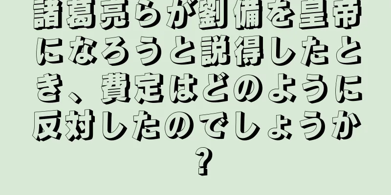 諸葛亮らが劉備を皇帝になろうと説得したとき、費定はどのように反対したのでしょうか？