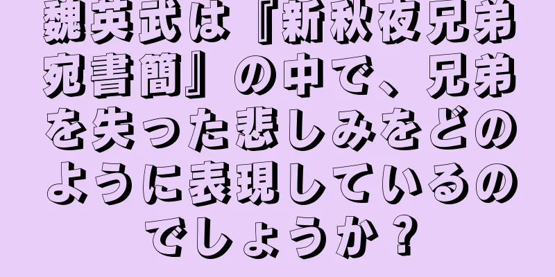 魏英武は『新秋夜兄弟宛書簡』の中で、兄弟を失った悲しみをどのように表現しているのでしょうか？