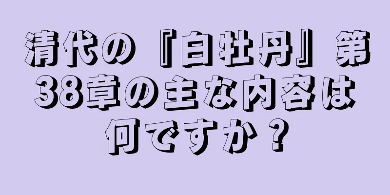 清代の『白牡丹』第38章の主な内容は何ですか？
