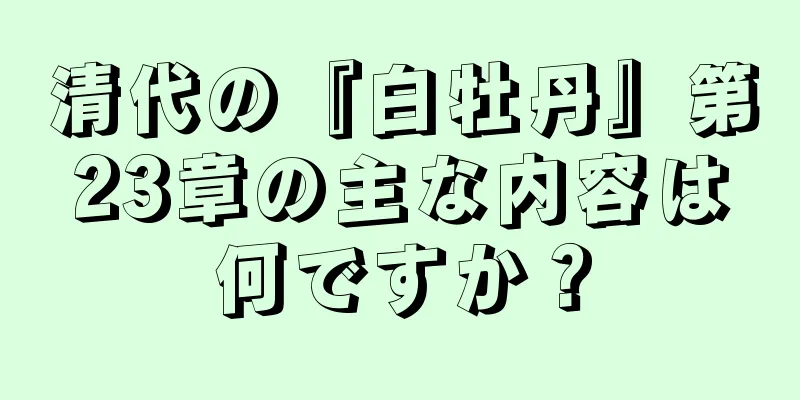 清代の『白牡丹』第23章の主な内容は何ですか？