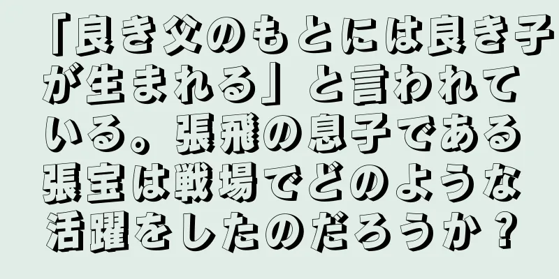 「良き父のもとには良き子が生まれる」と言われている。張飛の息子である張宝は戦場でどのような活躍をしたのだろうか？
