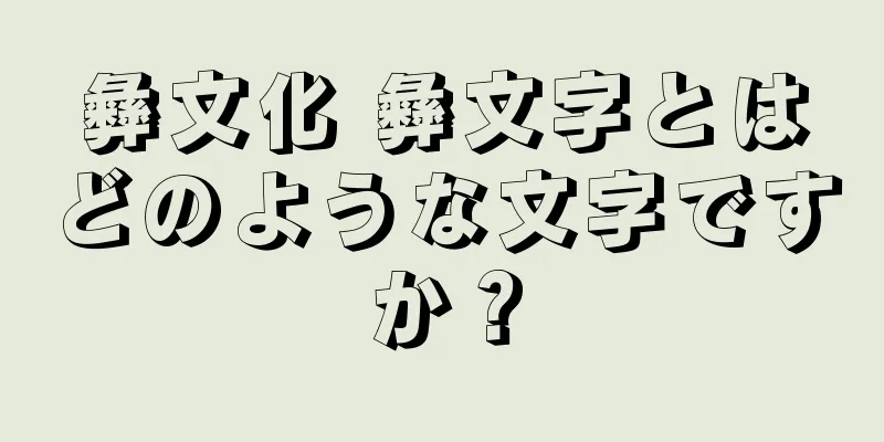 彝文化 彝文字とはどのような文字ですか？