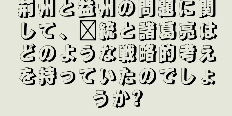 荊州と益州の問題に関して、龐統と諸葛亮はどのような戦略的考えを持っていたのでしょうか?