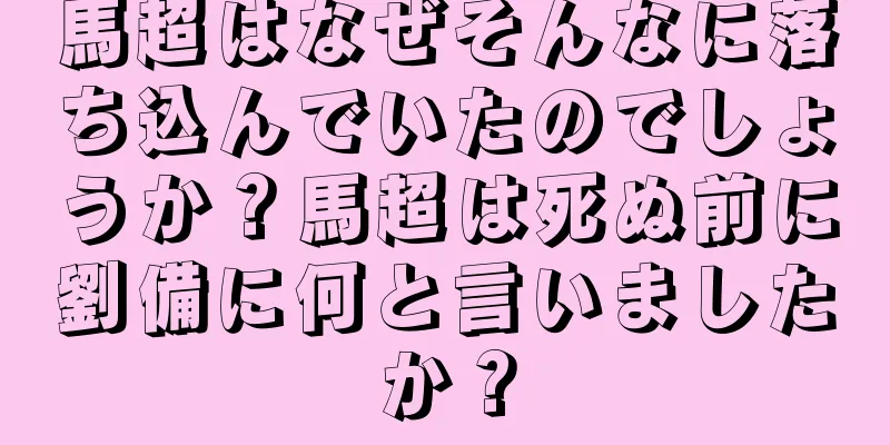 馬超はなぜそんなに落ち込んでいたのでしょうか？馬超は死ぬ前に劉備に何と言いましたか？