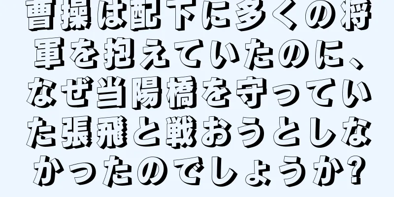 曹操は配下に多くの将軍を抱えていたのに、なぜ当陽橋を守っていた張飛と戦おうとしなかったのでしょうか?