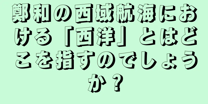 鄭和の西域航海における「西洋」とはどこを指すのでしょうか？