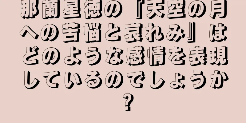 那蘭星徳の『天空の月への苦悩と哀れみ』はどのような感情を表現しているのでしょうか？