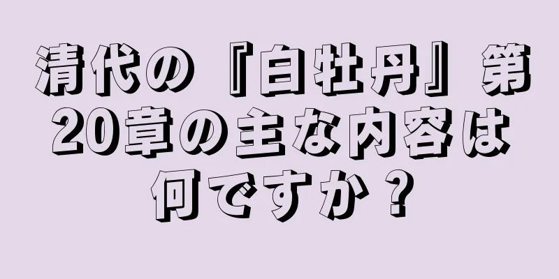 清代の『白牡丹』第20章の主な内容は何ですか？