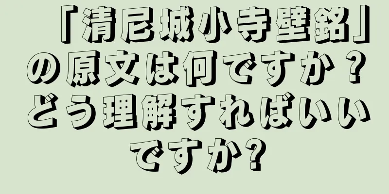 「清尼城小寺壁銘」の原文は何ですか？どう理解すればいいですか?