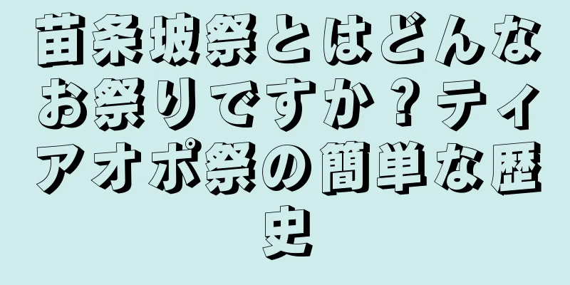 苗条坡祭とはどんなお祭りですか？ティアオポ祭の簡単な歴史