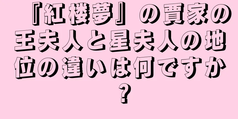 『紅楼夢』の賈家の王夫人と星夫人の地位の違いは何ですか？