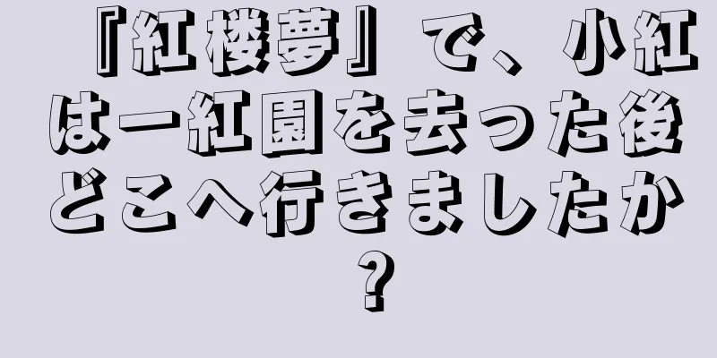 『紅楼夢』で、小紅は一紅園を去った後どこへ行きましたか？
