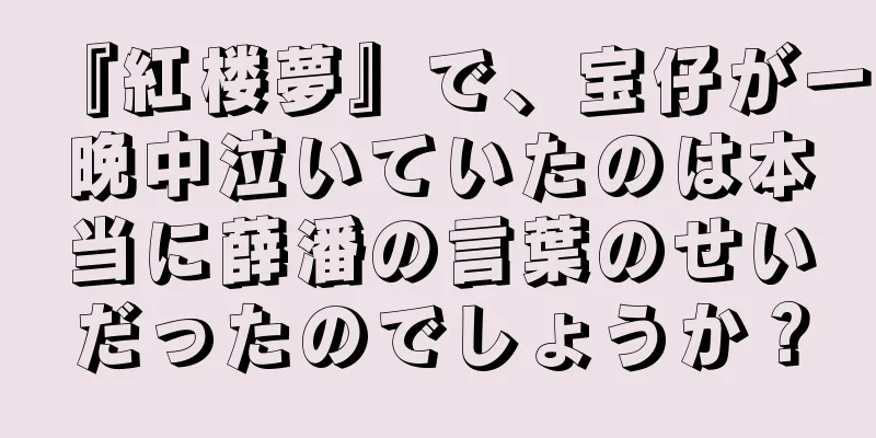 『紅楼夢』で、宝仔が一晩中泣いていたのは本当に薛潘の言葉のせいだったのでしょうか？